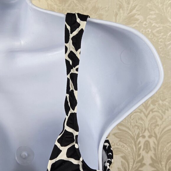 Slimshaper Size 8 Black White Print Tankini Top Ruffle at Neck and Hem - Picture 6 of 11